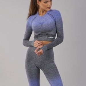 Gymshark ombre long sleeve seamless crop top